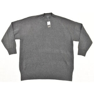 Torrid Sweater Women 3 3X Gray Mock Neck Long Sleeve Drop Shoulder Ultra Soft